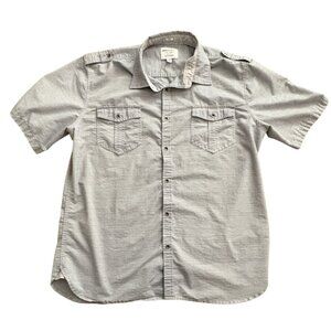 Paper Denim & Cloth Mens Button Down Casual Shirt-Gray-XL